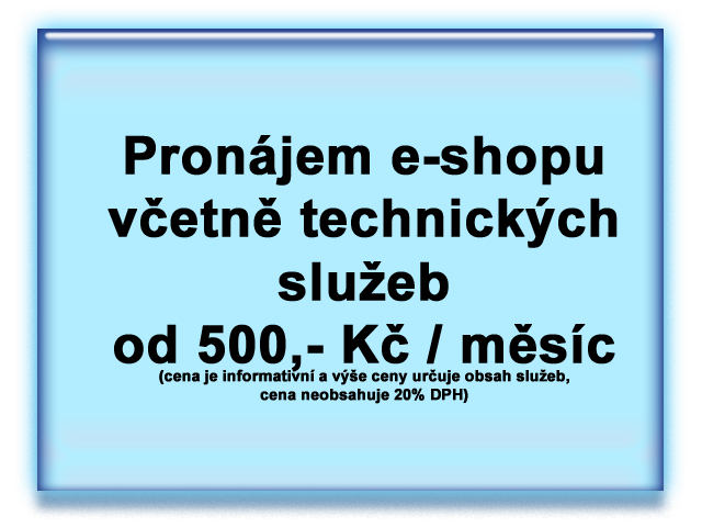 Pron&aacute;jem e-shopu včetně technick&yacute;ch služeb